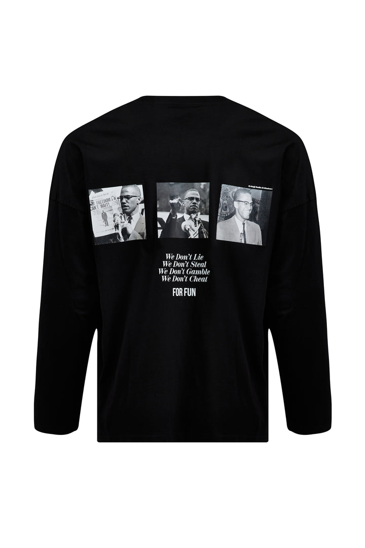 El-Hajj Malik El-Shabazz / Long Sleeve Oversize T-shirt