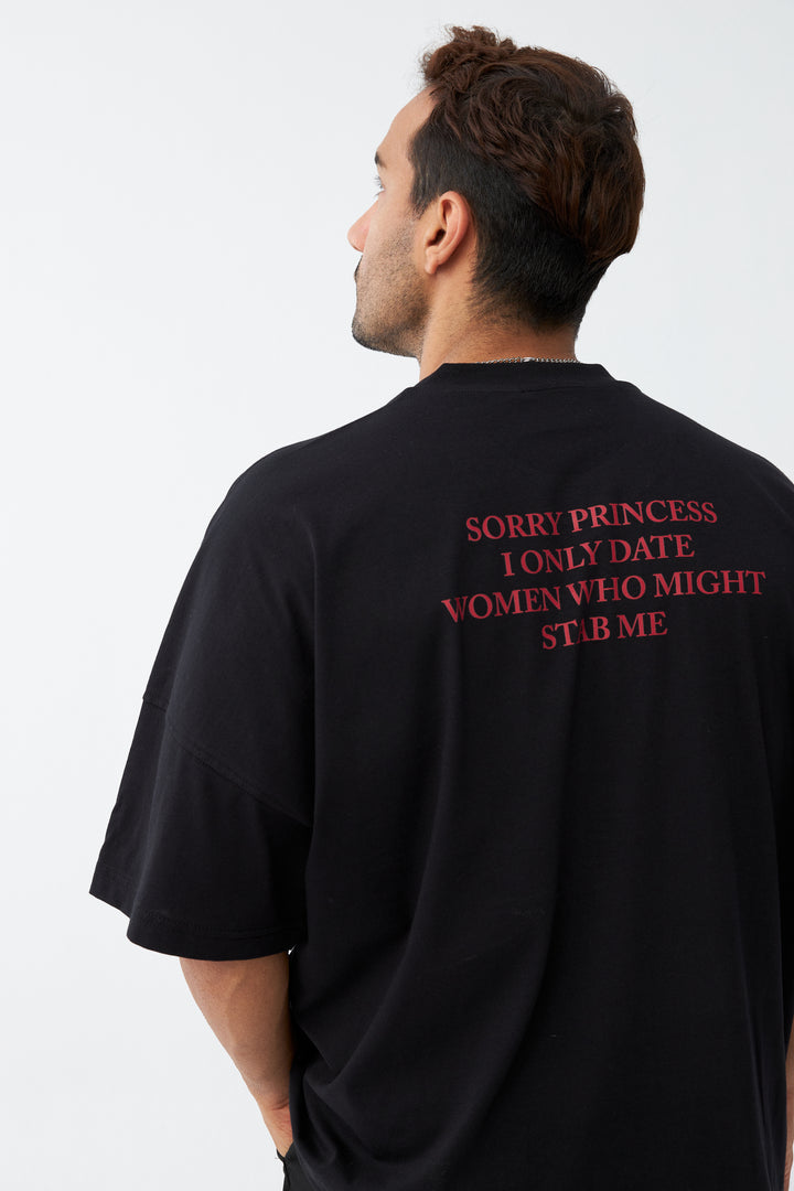 Sorry Princess / Drop Shoulder Oversize T-shirt