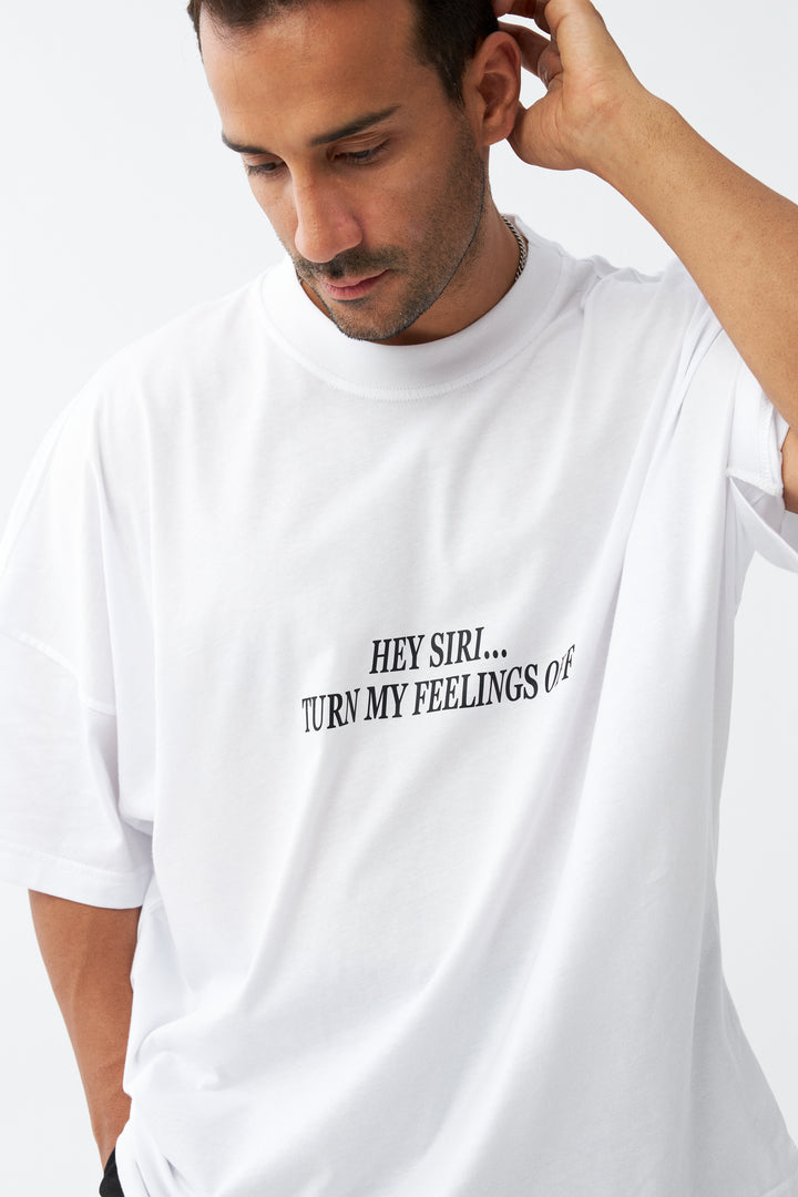 Hey Siri... Turn My Feelings Off / Drop Shoulder Oversize T-shirt