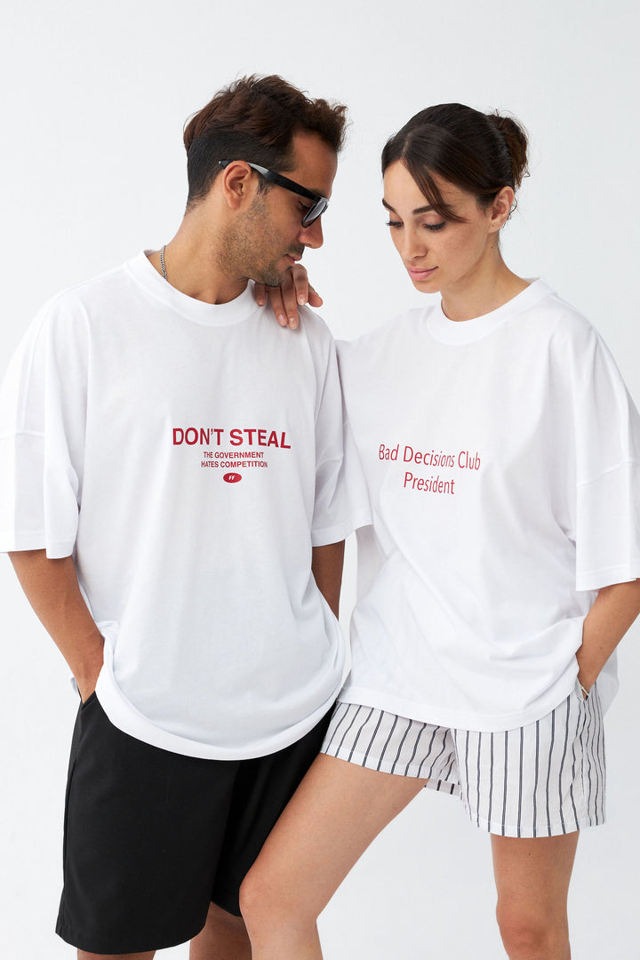 Don't Steal / Drop Shoulder Oversize T-shirt