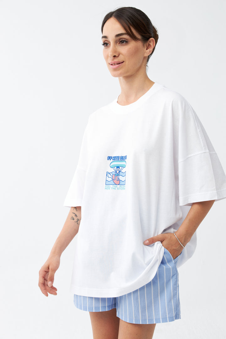 FF Kite Club / Drop Shoulder Oversize T-shirt