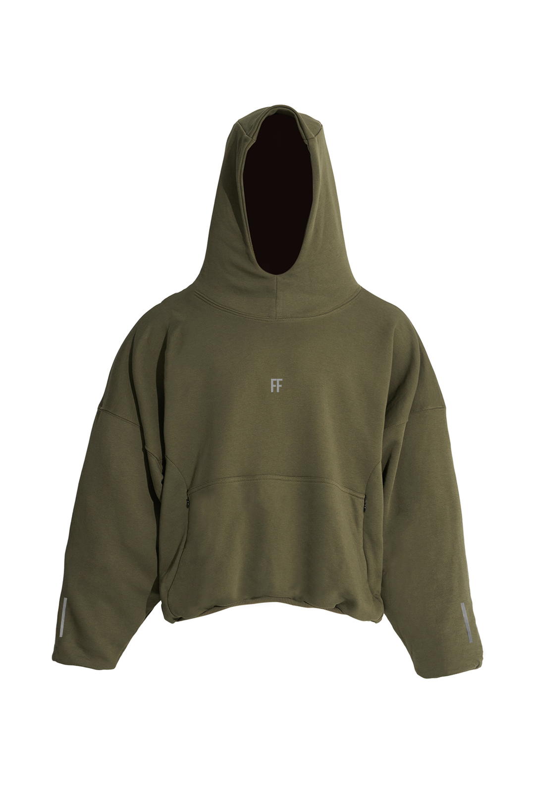 Reflective FF / Oversized Double Layer Pullover Hoodie