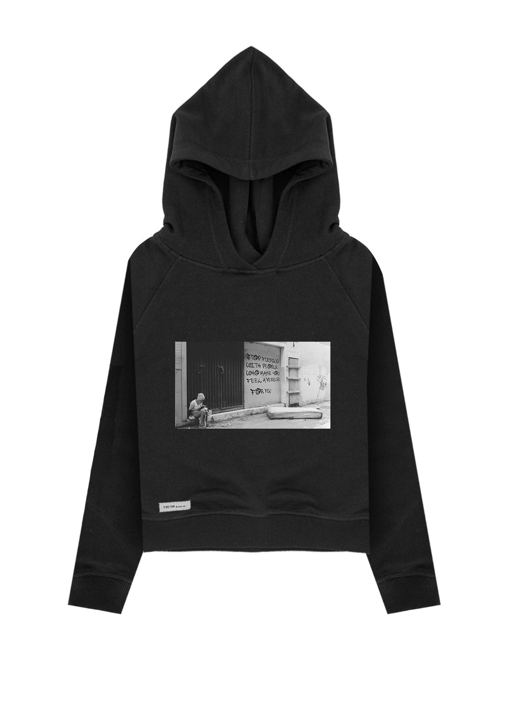 Stop Fucking with People Who Make You Feel Average / Crop Hoodie